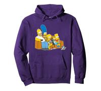 The Simpsons Homer Marge Maggie Bart Lisa Simpson Couch Pullover Hoodie, Adult Unisex, Purple, Small