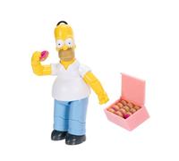 The Simpsons JAKKS Pacific Homer Simpson 5" / 12.7cm Collectible Action Figure, Includes Donut and Donut Box Accessory, Fully Articulated, Collector's Display Packaging