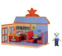 The Simpsons Krusty Burger Playset by Jakks Pacific, Includes 6.35 cm Krusty the Clown Articulated Mini Figurine and Detailed Accessories, Interactive Features