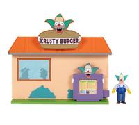 The Simpsons Krusty Burger Playset by Jakks Pacific, Includes 6.35 cm Krusty the Clown Articulated Mini Figurine and Detailed Accessories, Interactive Features