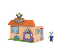 The Simpsons Krusty Burger Playset by Jakks Pacific, Includes 6.35 cm Krusty the Clown Articulated Mini Figurine and Detailed Accessories, Interactive Features