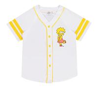 The Simpsons Ladies Baseball Jersey - Lisa, Krusty, Bart and Homer Simpson Mesh Button Down Baseball Jersey, White, S