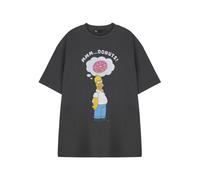 The Simpsons Men's Adult Short Sleeved T-Shirt (Charcoal) in Grey | Size: Small The Simpsons Grey S