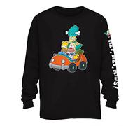 The Simpsons Men's Bart Simpson Classic Shirt Homer, Bart, Lisa Tee Long Sleeve T-Shirt, Black, XL