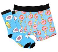 The Simpsons Men's Boxer Brief and Crew Sock Combo Set, Blue, Large