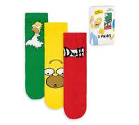 The Simpsons Men's Calf Socks Set of 3 (Adult Multicoloured) | Size: 7-11 The Simpsons Multicolor 7-11