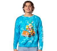 The Simpsons Men's Crewneck Sweatshirt Homer, Bart, Lisa, Krusty The Clown Tie Dye Crewneck Sweatshirt
