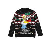 The Simpsons Men's Homer Christmas Jumper | Black | Officially Licensed Merch | Size: Large The Simpsons Black L