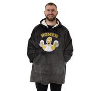 The Simpsons Mens Homer Simpson Blanket Hoodie Black (One Size)