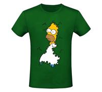 The Simpsons Men's Homer Simpson Bush T-Shirt in Green | Size: Small The Simpsons Green S