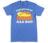 The Simpsons Men's Homer Working On Dad BOD T-Shirt - Blue - Large