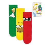 The Simpsons Mens Multicoloured Homer Calf Socks Set of 3 - 7-11 UK