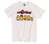The Simpsons Men's Pixel Artwork T-Shirt in White | Size: 2XL The Simpsons White 2XL