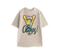 The Simpsons Men's Short Sleeved T-Shirt | Oatmeal | Official Merch in Beige | Size: 2XL The Simpsons Beige 2XL