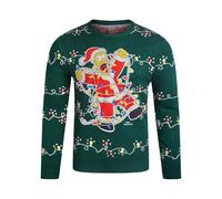 The Simpsons Men's Ugly Christmas Sweater - Homer Simpson Crewneck Pullover Sweatshirt - Cute Holiday Sweaters for Men (S-XL), Simpsons Pine Grove, Small