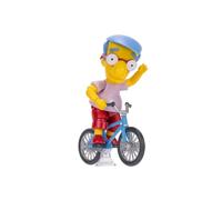The Simpsons Milhouse 3.5" / 9cm Action Figure by JAKKS Pacific, Includes Bicycle Accessory, Highly Articulated, Collector's Display Packaging