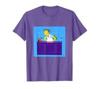 The Simpsons Moe's Tavern Bartender T-Shirt, Men, Purple Heather, Large