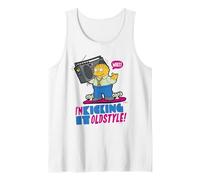 The Simpsons Ralph Wiggum I'm Kicking it Old Style Tank Top, Men, White, XX-Large