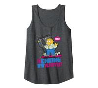 The Simpsons Ralph Wiggum I'm Kicking it Old Style Tank Top, Women, Dark Heather Grey, XX-Large
