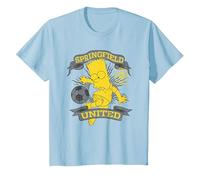 The Simpsons Soccer Bart Simpson Springfield United T-Shirt, Youth, Baby Blue, Medium