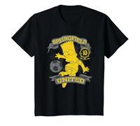 The Simpsons Soccer Bart Simpson Springfield United T-Shirt, Youth, Black, 3T