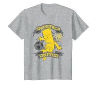 The Simpsons Soccer Bart Simpson Springfield United T-Shirt, Youth, Heather Grey, Large