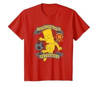The Simpsons Soccer Bart Simpson Springfield United T-Shirt, Youth, Red, Small