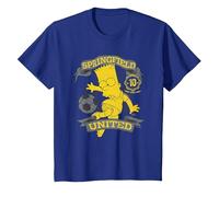 The Simpsons Soccer Bart Simpson Springfield United T-Shirt, Youth, Royal Blue, Medium