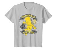 The Simpsons Soccer Bart Simpson Springfield United T-Shirt, Youth, Silver Grey, X-Small