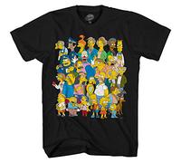 The Simpsons Springfield Group Montage Bart Homer T-Shirt(Black,Small)