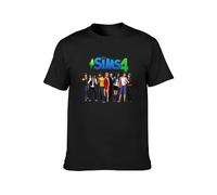 The Sims 4 Character O-Neck 100% Cotton Short Sleeve Unisex T-Shirt M Black