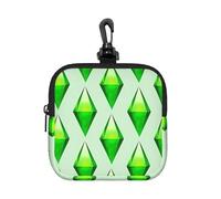 The Sims Plumbob, Coin Purse Square Zipper Storage Bag, Change Pouch with Lobster Buckle Clasp Buckle, Change Purse