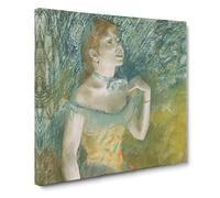 The Singer In Green by Edgar Degas Canvas Print | Gallery Wrapped 30mm Frame Wall Art | 14x14 inches | Ready to Hang | Impressionist Picture | Living Room Bedroom Lounge Office