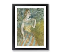 The Singer In Green By Edgar Degas Classic Painting Framed Print | A3 Black Framed Wall Art | Ready to Hang | Classic Historical Picture | Living Room Bedroom Lounge Office