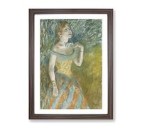 The Singer In Green By Edgar Degas Classic Painting Framed Print | A3 Walnut Framed Wall Art | Ready to Hang | Classic Historical Picture | Living Room Bedroom Lounge Office