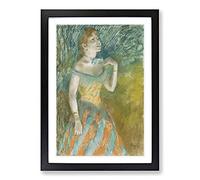 The Singer in Green by Edgar Degas Framed Print | A2 Black Framed Wall Art | Ready to Hang | Modern Nature Picture | Living Room Bedroom Lounge Office