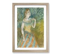 The Singer in Green by Edgar Degas Framed Print | A2 Oak Framed Wall Art | Ready to Hang | Modern Nature Picture | Living Room Bedroom Lounge Office