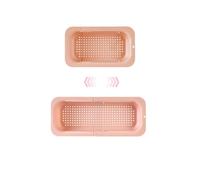 The Sink Colander Strainer Basket - Wash Vegetables and Fruits, Drain Cooked Pasta - Extendable - Kitchen Essentials (1, Pink)