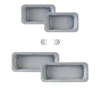 The Sink Colander Strainer Basket - Wash Vegetables and Fruits, Drain Cooked Pasta - Extendable - Kitchen Essentials (2, Grey)