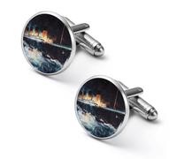 The Sinking of The Titanic Ship Men Cufflinks Shirt Cuff Links Business Tuxedo Studs Wedding