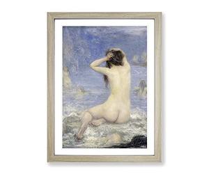 The Sirens By John Macallan Swan Classic Painting Framed Print | A4 Oak Framed Wall Art | Ready to Hang | Classic Animal Picture | Living Room Bedroom Lounge Office