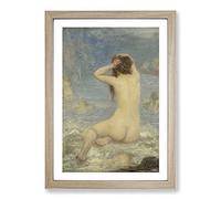 The Sirens by John Macallan Swan Framed Print | A2 Oak Framed Wall Art | Ready to Hang | Modern Animal Picture | Living Room Bedroom Lounge Office
