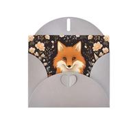 The sitting fox. Gray Patterns greeting card 6x4 inches with envelope, covering birthdays, weddings and other occasions