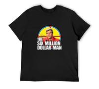 The Six Million Dollar Man T-Shirt Mens 70'S Tv Show Bionic American Retro 6 Tee Men T-Shirt Black L