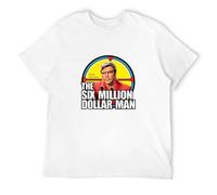 The Six Million Dollar Man T-Shirt Mens 70'S Tv Show Bionic American Retro 6 Tee Men T-Shirt White M