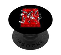 The Skater Tarot Card Skateboarding Occult Skeletons Red PopSockets Adhesive PopGrip