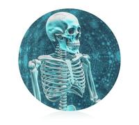 The Skeleton of Color Space Cutting Board for Kitchen Small Non Slip Tempered Glass Cutting Mat Heat Resistant Chopping Board for Cutting Meats Fruits Vegetables 7.9" X 7.9"