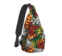 The Skin of Wild Tropical Beasts in The African Style Chest Bags Crossbody Sling Bag Travel Hiking Backpack Casual Shoulder Daypack for Women Men