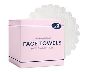 The Skinny Confidential Disposable Face Towels for Sensitive Skin, 50 Count