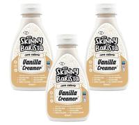 The Skinny Food Co Barista Zero Calorie Vanilla Creamer 425ml Pack of 3 Vegan Non Dairy Sugar FREE Syrup Coffee Tea Whitener Desserts Topping with Welari Thank You Card | (3pack) (1275ml)